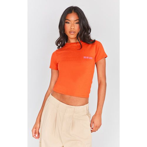 T-shirt long ajusté orange à imprimé Bad Influence - PrettyLittleThing - Modalova