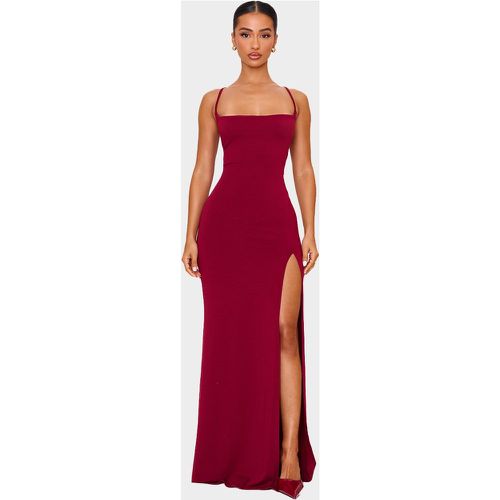 Petite Robe longue en jersey fendue à col bénitier et contours - PrettyLittleThing - Modalova