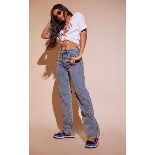 Jean droit clair délavé vintage - PrettyLittleThing - Modalova