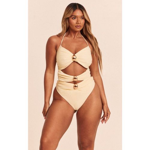 Shape Maillot de bain torsadé devant à bretelles fines et empiècements - PrettyLittleThing - Modalova