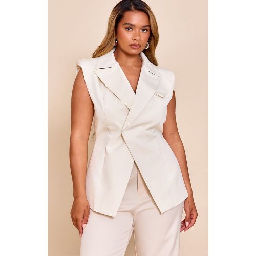 Shape Blazer de tailleur cache-coeur asymétrique sans manches à taille ajustable - PrettyLittleThing - Modalova