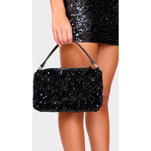 Sac à main noir à sequins, Noir - PrettyLittleThing - Modalova