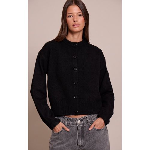 Cardigan en maille tricot à col ras | Taille XS - PrettyLittleThing - Modalova