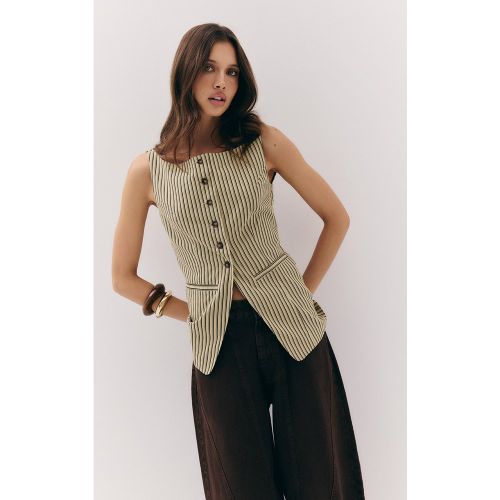 Gilet vert à rayures, Vert - PrettyLittleThing - Modalova