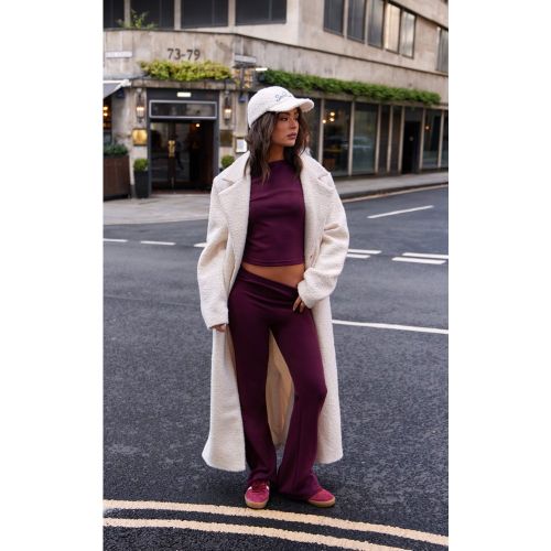 Pantalon skinny flare doux deluxe rouge | Taille 34 - PrettyLittleThing - Modalova