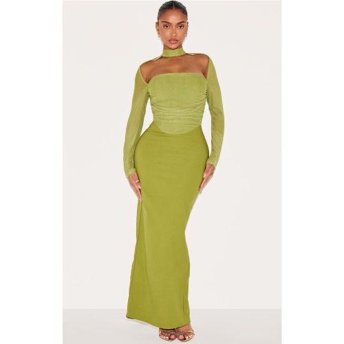 Shape Robe corset longue en mesh froncé à manches longues - PrettyLittleThing - Modalova