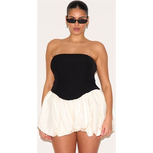 Plus Combishort bustier bouffant à ourlet contrastant - PrettyLittleThing - Modalova