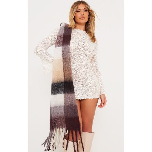 Mini robe crème en maille tricot effet bulle à manches longues - PrettyLittleThing - Modalova
