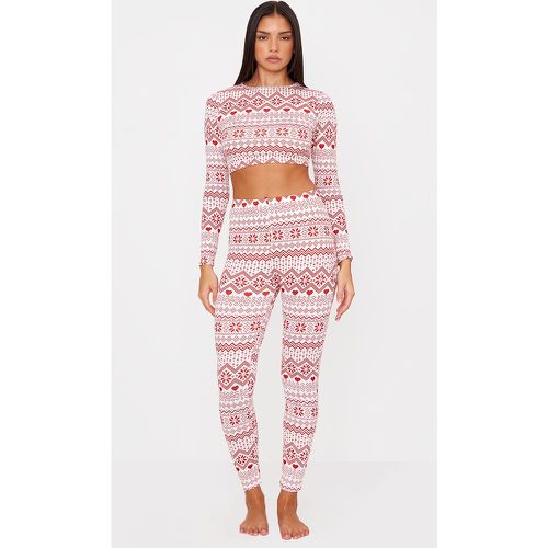 Ensemble de pyjama legging imprimé fairisle à manches longues - PrettyLittleThing - Modalova