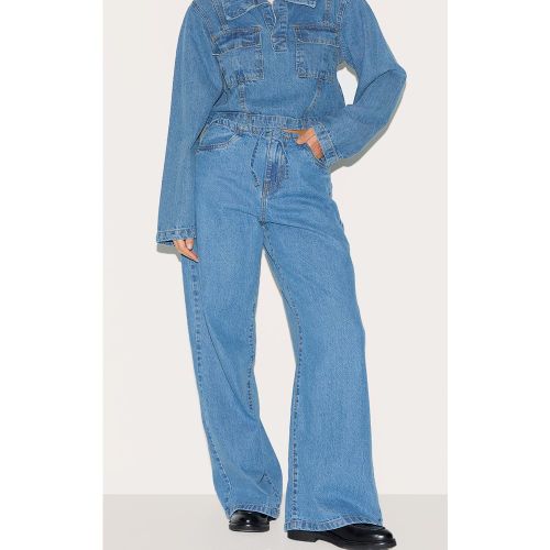 Jean large à taille basse et cordons - PrettyLittleThing - Modalova