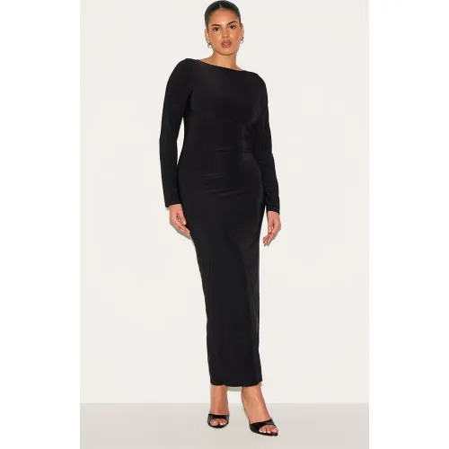 Plus Robe longue moulante doublée à manches évasées - PrettyLittleThing - Modalova