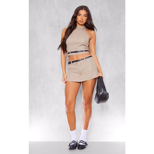 Jupe-short de tailleur tissée à ceinture - PrettyLittleThing - Modalova