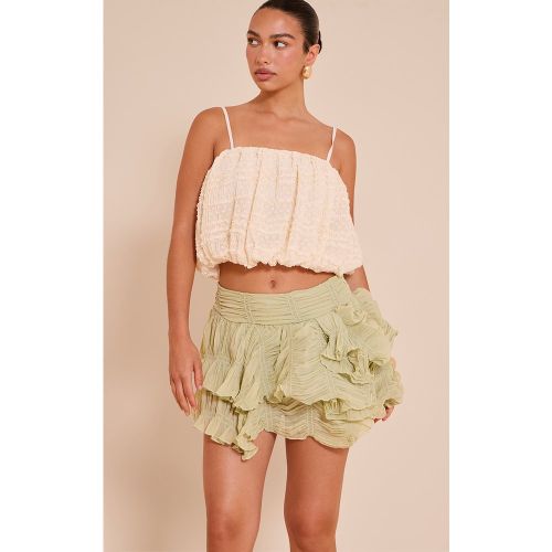 Mini-jupe texturée froncée à taille basse - PrettyLittleThing - Modalova