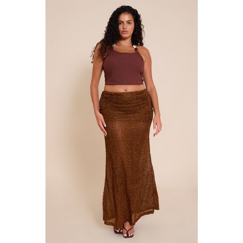 Plus Jupe longue texturée bouclée froncée à détail replié - PrettyLittleThing - Modalova