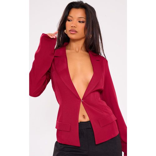 Blazer de tailleur ajusté rouge cerise tissé - PrettyLittleThing - Modalova