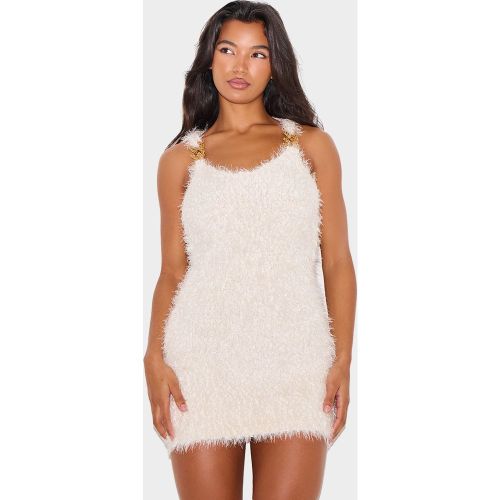 Mini robe en maille duveteuse effet bulle à empiècements chaînes - PrettyLittleThing - Modalova