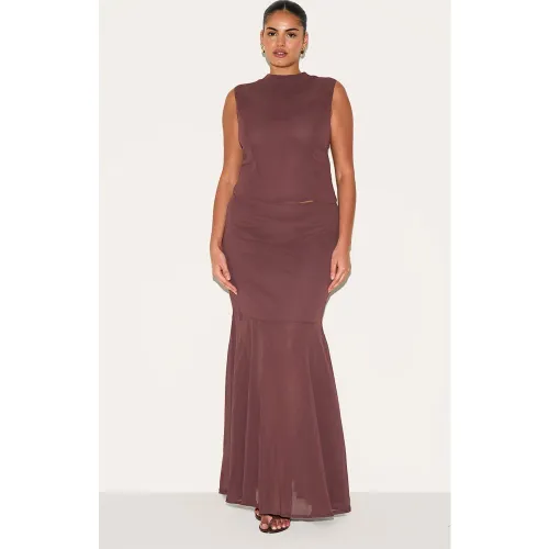 Plus Jupe longue en mousseline de soie - PrettyLittleThing - Modalova