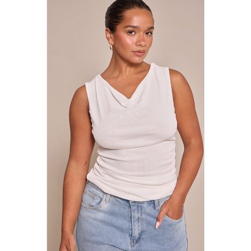 Top asymétrique coupe oignon skin avec encolure froncée | Taille 38 - PrettyLittleThing - Modalova