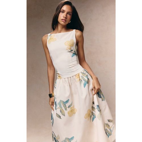 Robe mi-longue fleurie à taille tombante - PrettyLittleThing - Modalova