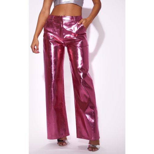 Pantalon droit de tailleur métallisé - PrettyLittleThing - Modalova