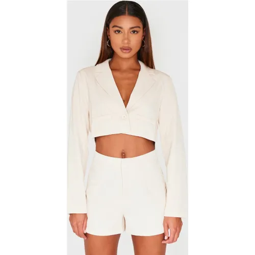 Blazer de tailleur court à poches - PrettyLittleThing - Modalova