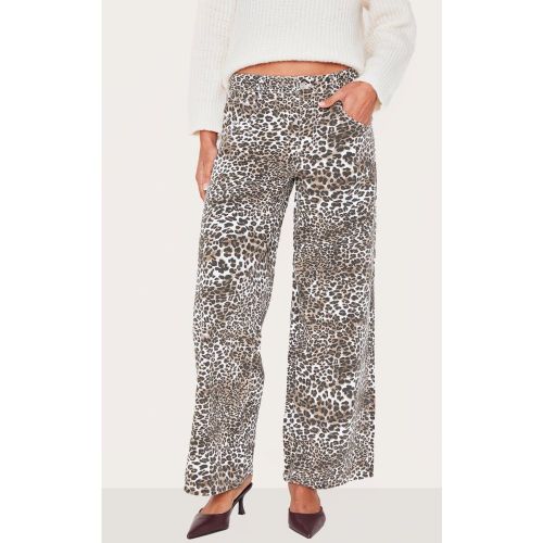 Jean large imprimé à taille haute - PrettyLittleThing - Modalova