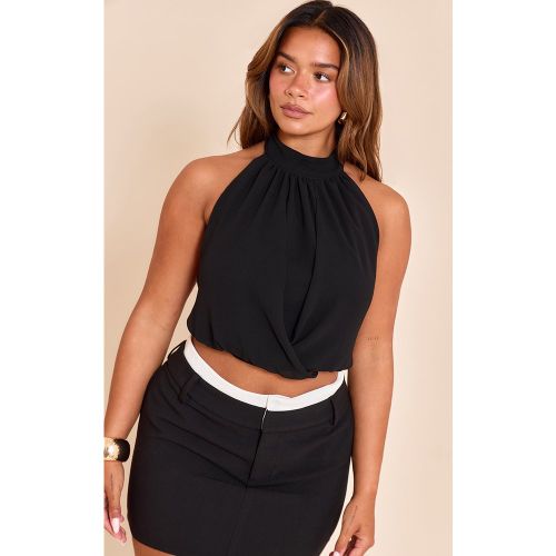 Shape Top en mousseline de soie à dos nu ouvert - PrettyLittleThing - Modalova