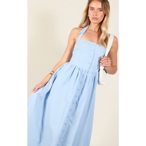 Robe mi-longue tissée à col replié et boutons - PrettyLittleThing - Modalova