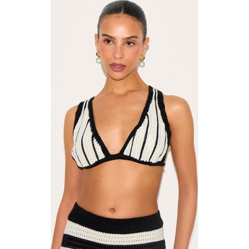 Petite Bralette en maille style crochet et blanche à dos ouvert, & - PrettyLittleThing - Modalova