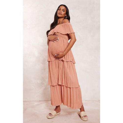Maternité Robe de grossesse longue texturée volantée - PrettyLittleThing - Modalova