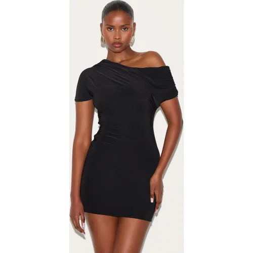 Mini robe moulante froncée à épaule dénudée - PrettyLittleThing - Modalova