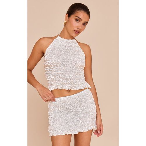 Petite Top texturé froncé à dos ouvert - PrettyLittleThing - Modalova