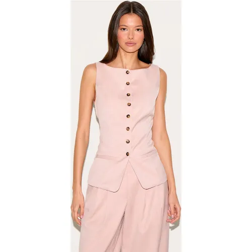 Gilet de tailleur tissé à col bateau - PrettyLittleThing - Modalova