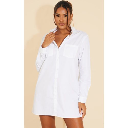 Robe chemise blanche à manches longues - PrettyLittleThing - Modalova