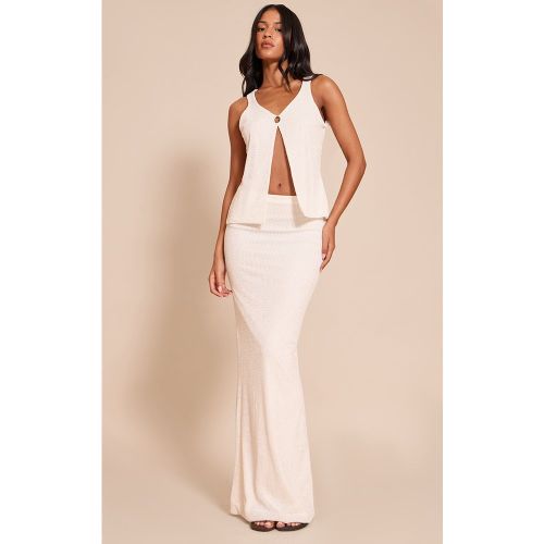 Tall Jupe longue doublée texturée blanche | Taille 38 - PrettyLittleThing - Modalova