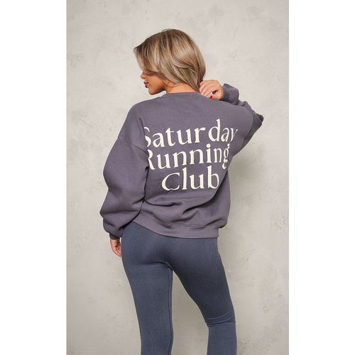 Pull en sweat à imprimé Saturday Running Club - PrettyLittleThing - Modalova