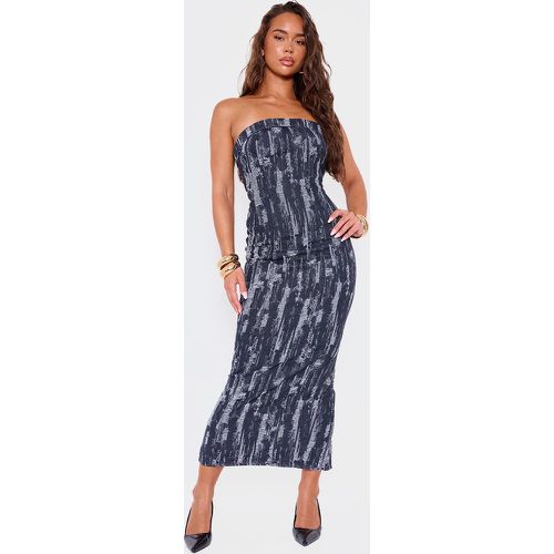 Robe longue en jean style jacquard sans bretelles - PrettyLittleThing - Modalova