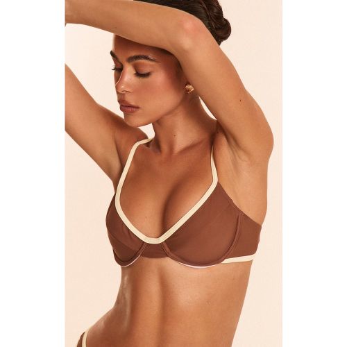 Haut de maillot de bain à lisérés contrastants et armatures - PrettyLittleThing - Modalova