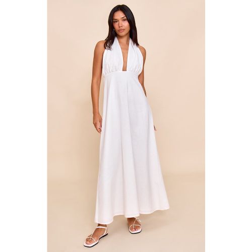 Robe longue blanche à décolleté et dos nu - PrettyLittleThing - Modalova