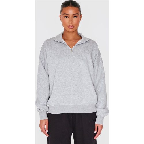 Top oversize en sweat à quart de zip - PrettyLittleThing - Modalova