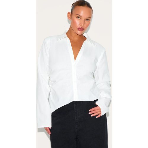 Plus Chemise ajustée en effet lin à épaulettes - PrettyLittleThing - Modalova