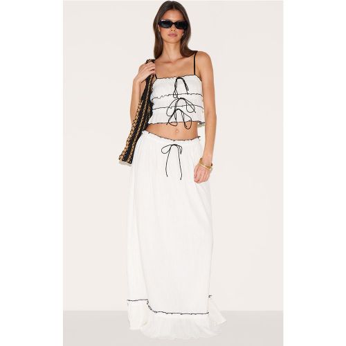 Jupe mi-long en mousseline de soie contrastée | Taille 40 - PrettyLittleThing - Modalova