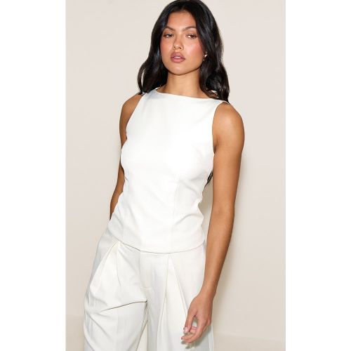 Top blanc à col nageur, Blanc - PrettyLittleThing - Modalova