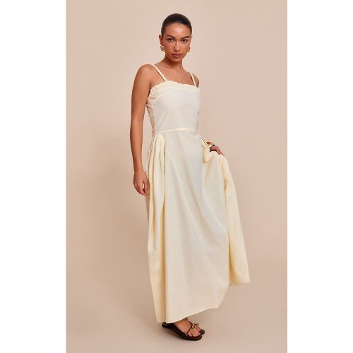 Robe Mi-Longue Citron Tressée Taille en V | Taille 38 - PrettyLittleThing - Modalova
