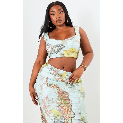 Plus Top corset en bengaline imprimé - PrettyLittleThing - Modalova