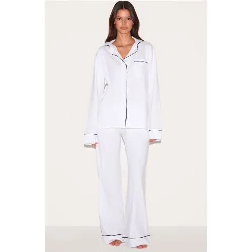 Ensemble de pyjama long en jersey à lisérés contrastants - PrettyLittleThing - Modalova