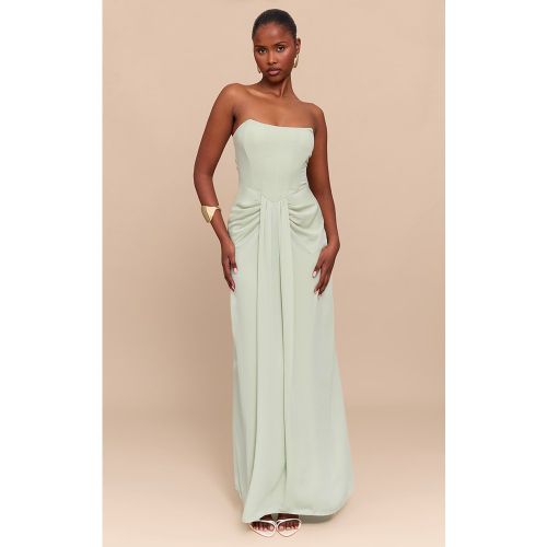 Robe bustier longue drapée à détail corset - PrettyLittleThing - Modalova