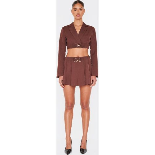 Micro jupe de tailleur tissée plissée à détail boucle - PrettyLittleThing - Modalova