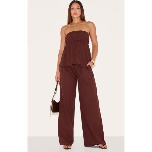 Tall Pantalon large fluide en effet lin - PrettyLittleThing - Modalova