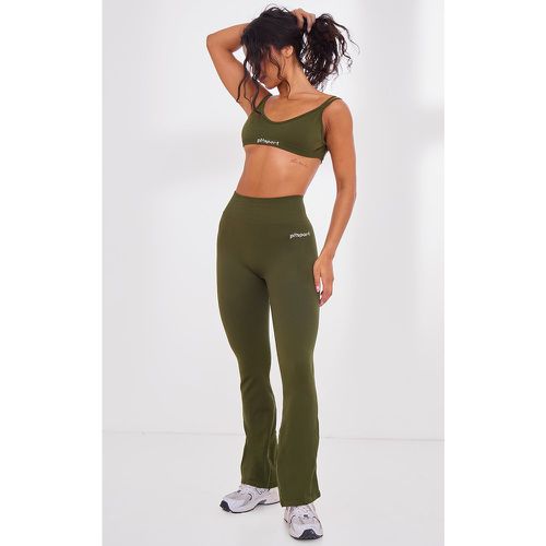 PLT Sport Pantalon de yoga flare taille haute côtelé sans coûtures - PrettyLittleThing - Modalova